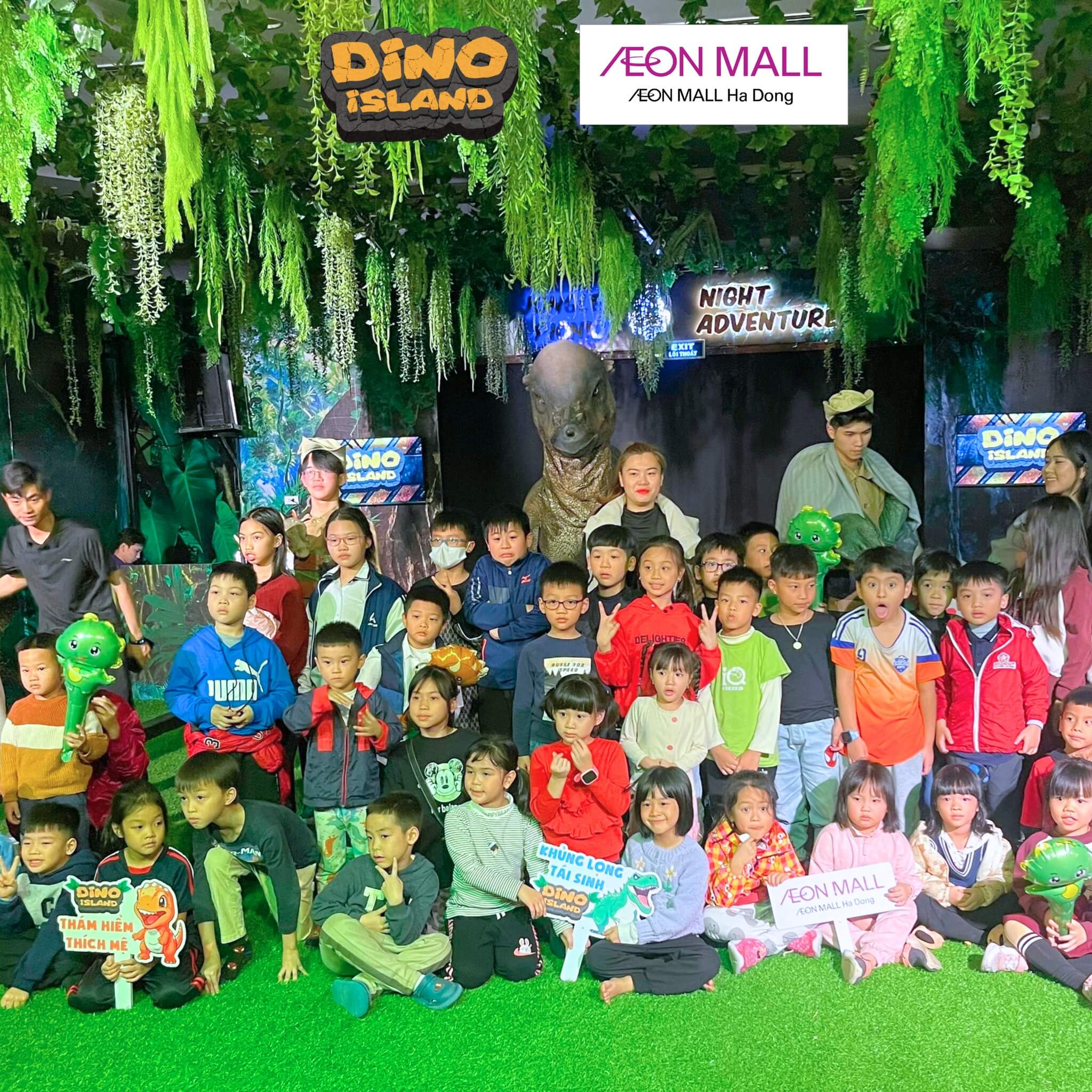 khu vui chơi khủng long dino island aeon mall hà đông